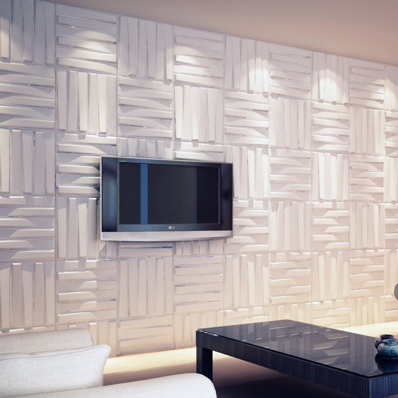 Orren Ellis 3D Fibre Decorative Wall Panels/Paintable Plant Fibre